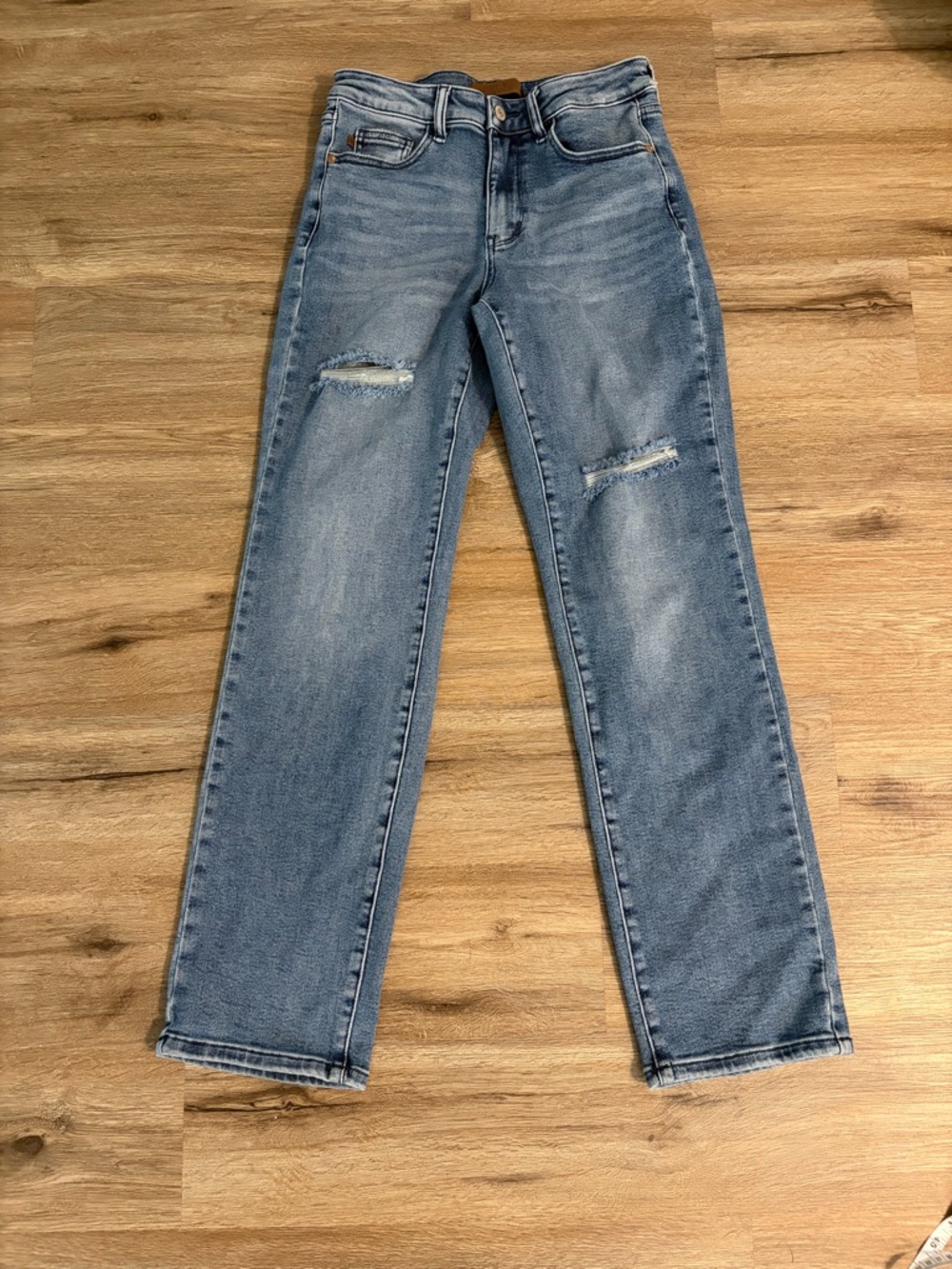 Judy Blue Medium Wash Dad Jeans with Knee Rips